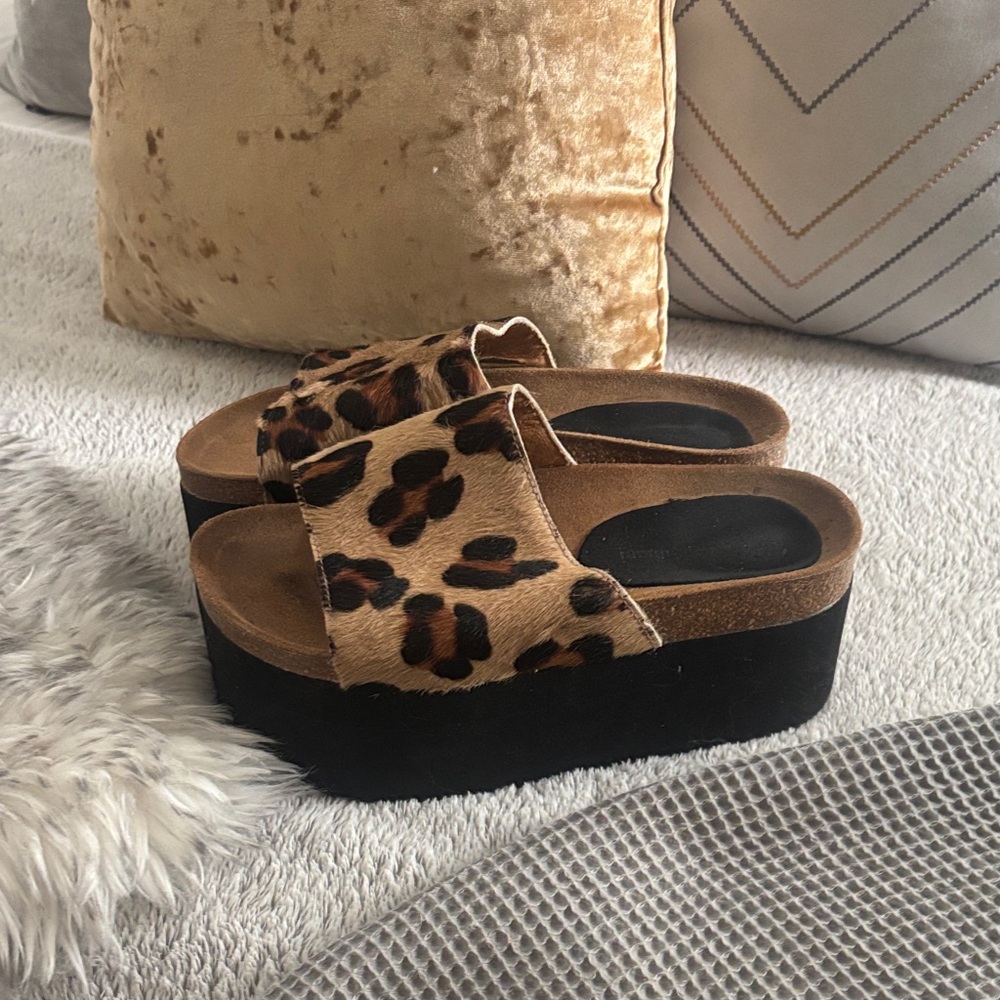 Alessandro Simoni Animal Print Platform Sandals